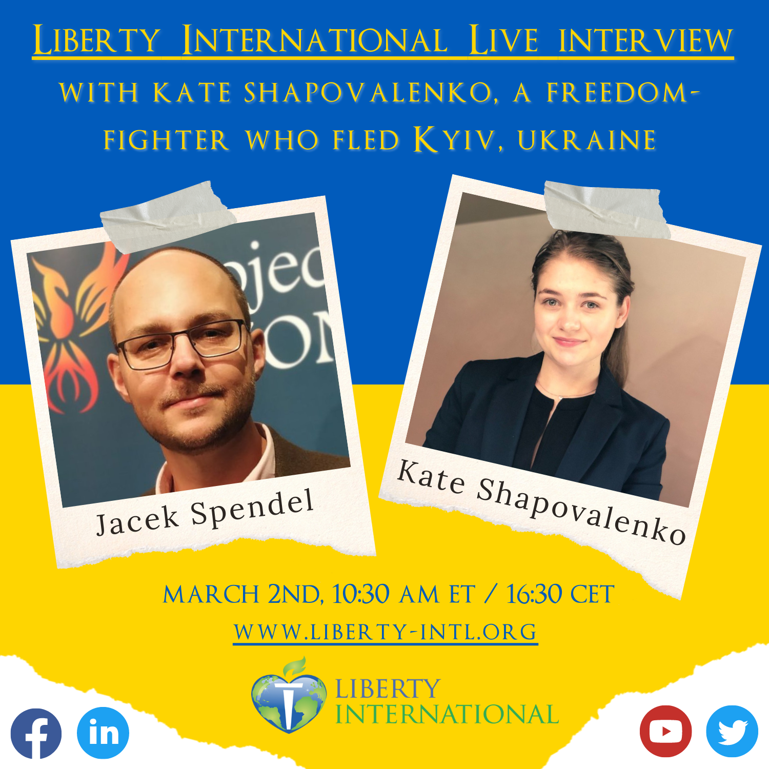 Live interview with Kate Shapovalenko, a freedom-fighter who fled Kyiv, Ukraine (hosted by Jacek Spendel)